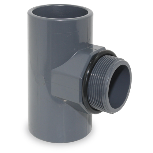 90º PVC TEE SOLVENT SOCKET-MALE THREAD WITH O-RING
