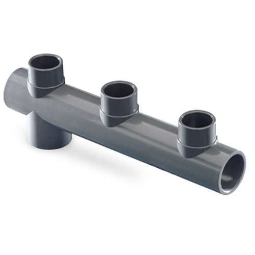Lateral 3-channel manifold, solvent socket