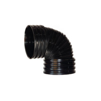 Female/Female 87°30 elbow - black corrugated pipe