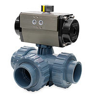SOLVENT SOCKET OUTLET - SINGLE ACTING PNEUMATIC ACTUATOR - PFTE