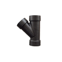 Female/Female 45° tee - black corrugated pipe