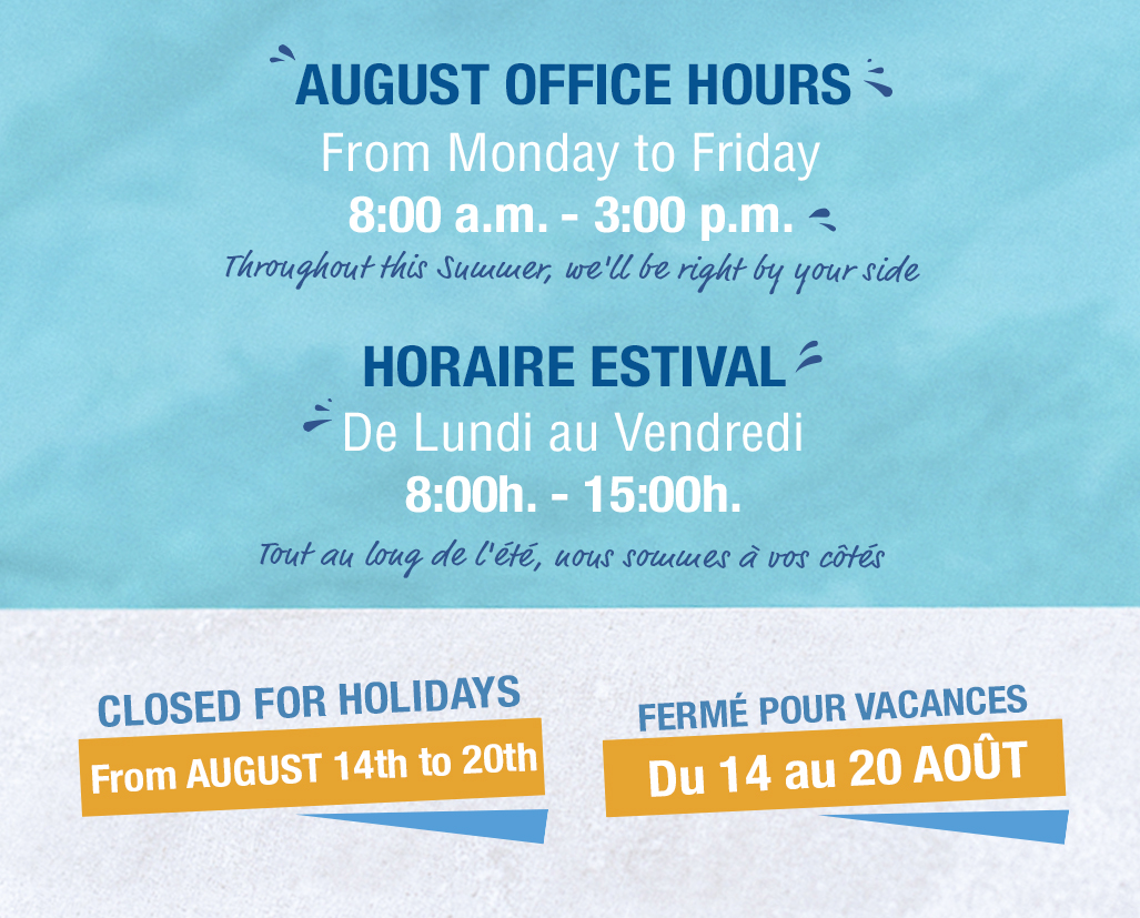 OFFICE HOURS AND HOLIDAYS FOR AUGUST 2023